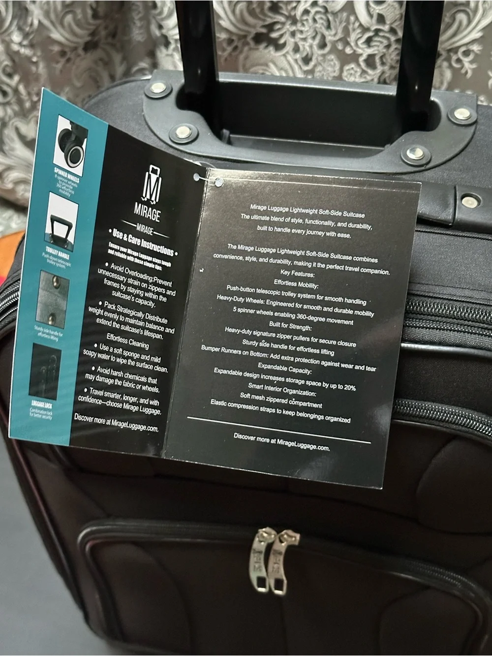 Mirage Black Spinner Carry-On Luggage